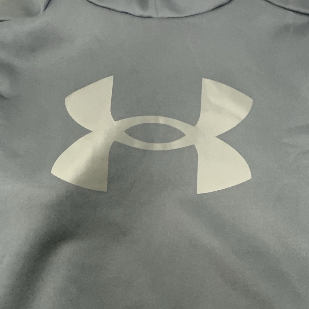 Under Armour Men's XL Black Hoodie‎ Kangaroo Pouch Loose Fleece Lined Big Logo - Picture 8 of 12